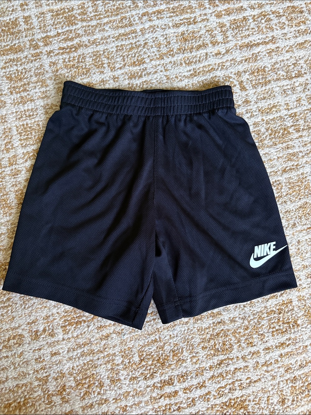 Nike Black Athletic Mesh Shorts with White Logo